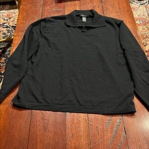 Banana Republic Black Collared Marino wool sweater